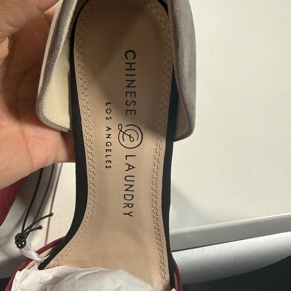 Chinese Laundry Heels Womens 7 Burgundy Grey Black ‎ New Stiletto